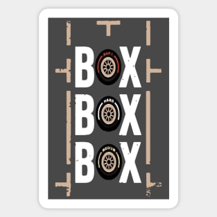 "Box Box Box" F1 Tyre Sticker